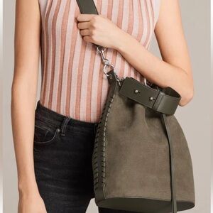 All Saints Nubuck Bucket Leather Shoulder Bag (includes dust bag)